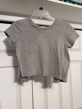 Gray crop top